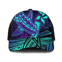 Purple Paradise Polynesian Baseball Net Cap Hawaiian Tribal Hammerhead Shark - Polynesian Pride