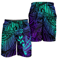 Purple Paradise Polynesian Shorts for Men Hawaiian Tribal Hammerhead Shark LT14