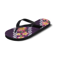 Purple Polynesia Flip Flops Plumeria Hibiscus Tropical Vibes - Polynesian Pride