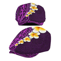 Purple Polynesia Jeff Hat Plumeria Tropical Leaves Galaxy Polynesian Art LT14 - Polynesian Pride