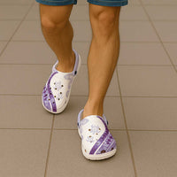 Purple Polynesian Tribal Turtle Floral Pattern Clogs Shoes - Polynesian Pride