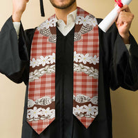 Red Hawaii Tiare and Shell Lei Graduation Stole Hawaiian Palaka Luxury Vibes - Polynesian Pride