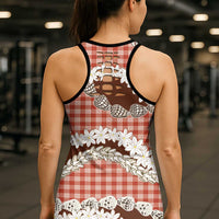 Red Hawaii Tiare and Shell Lei Hollow Tank Top Hawaiian Palaka Luxury Vibes - Polynesian Pride