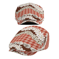 Red Hawaii Tiare and Shell Lei Jeff Hat Hawaiian Palaka Luxury Vibes - Polynesian Pride