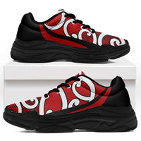 Red Maori Koru New Zealand Chunky Sneakers
