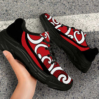 Red Maori Koru New Zealand Chunky Sneakers