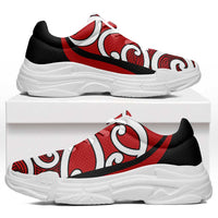 Red Maori Koru New Zealand Chunky Sneakers