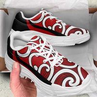 Red Maori Koru New Zealand Chunky Sneakers