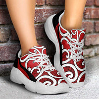 Red Maori Koru New Zealand Chunky Sneakers