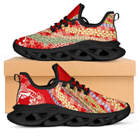 Red Palaka Hawaii Leis Clunky Sneakers Hawaiian-plaid Elegant Tropical Vibes