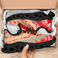 Red Palaka Hawaii Leis Clunky Sneakers Hawaiian-plaid Elegant Tropical Vibes