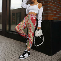 Red Palaka Hawaii Leis Jogger Pants Hawaiian-plaid Elegant Tropical Vibes - Polynesian Pride