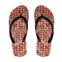 Red Palaka Hawaii Mele Kalikimaka Flip Flops Ohia Lehua Shell Leis Funny Gingerbread Santa - Polynesian Pride