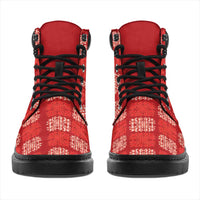 Red Palaka Quilt Hawaii All Season Boots Traditional Hawaii-plaid Pattern - Polynesian Pride