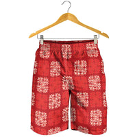 Red Palaka Quilt Hawaii Shorts for Men Traditional Hawaii-plaid Pattern - Polynesian Pride