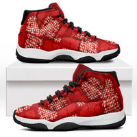 Red Palaka Quilt Hawaii Sneakers J11 Traditional Hawaii-plaid Pattern LT14 Red - Polynesian Pride
