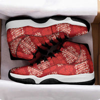Red Palaka Quilt Hawaii Sneakers J11 Traditional Hawaii-plaid Pattern LT14 - Polynesian Pride