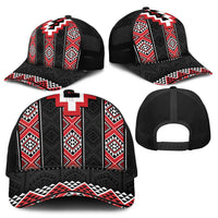 Red Taniko Aotearoa Mesh Trucker Cap Niho Taniwha Mix Poutama - Polynesian Pride