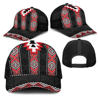 Red Taniko Aotearoa Mesh Trucker Cap Niho Taniwha Mix Poutama - Polynesian Pride