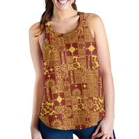 Rotuma Faiakse'ea 'e Kirisimasi Women Racerback Tank Pacific Patchwork Xmas Vibes - Polynesian Pride