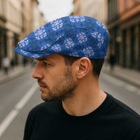 Royal Blue Hawaiian Quilt Jeff Hat Hawaii Pineapple Monstera Palaka Motifs - Polynesian Pride