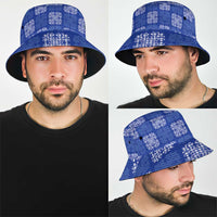 Royal Blue Palaka Quilt Hawaii Bucket Hat Traditional Hawaii-plaid Pattern - Polynesian Pride