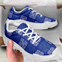 Royal Blue Palaka Quilt Hawaii Chunky Sneakers Traditional Hawaii-plaid Pattern LT14 - Polynesian Pride