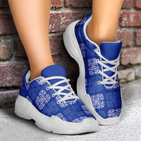Royal Blue Palaka Quilt Hawaii Chunky Sneakers Traditional Hawaii-plaid Pattern LT14 - Polynesian Pride