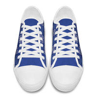 Royal Blue Palaka Quilt Hawaii Low Top Shoes Traditional Hawaii-plaid Pattern - Polynesian Pride