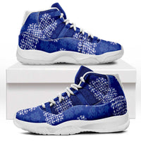Royal Blue Palaka Quilt Hawaii Sneakers J11 Traditional Hawaii-plaid Pattern LT14 Royal Blue - Polynesian Pride