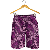 Royal Purple Monstera Shorts for Men Polynesian Tribal Pattern - Polynesian Pride