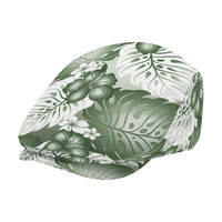Sage Green Aloha Hawaii Jeff Hat Monstera Hibiscus Plumeria Seamless Vibes - Polynesian Pride