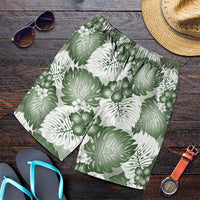 Sage Green Aloha Hawaii Shorts for Men Monstera Hibiscus Plumeria Seamless Vibes LT14 Sage Green - Polynesian Pride