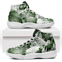Sage Green Aloha Hawaii Sneakers J11 Monstera Hibiscus Plumeria Seamless Vibes LT14 Sage Green - Polynesian Pride