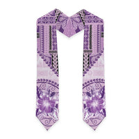 Samoa Siapo Elegant Graduation Stole Hibiscus Violet Motifs LT05 - Polynesian Pride