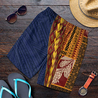 Samoa Siapo Motif Half Style Shorts for Men Colorful Version - Polynesian Pride