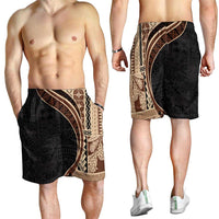 Samoa Siapo Tapa Pattern Half Style Shorts for Men Beige Color - Polynesian Pride