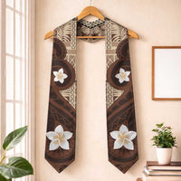 Samoa Teuila Graduation Stole Samoan Siapo Pattern Brown Version LT05 One Size Brown - Polynesian Pride