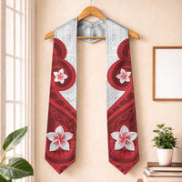 Samoa Teuila Graduation Stole Samoan Siapo Pattern Red Version