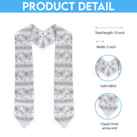 Samoa White Sunday Graduation Stole Samoan Tapa White Hibiscus LT05 - Polynesian Pride