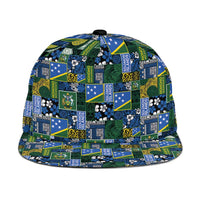 Solomon Islands Meri Kirihimete Snapback Cap Pacific Patchwork Xmas Vibes - Polynesian Pride