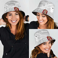 Super Samoa-Six Eight Five to The World Bucket Hat Traditional Samoan Tattoo All White