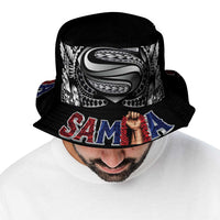 Super Samoa-Six Eight Five to The World Bucket Hat Traditional Samoan Tattoo Black Color