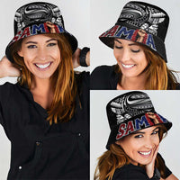 Super Samoa-Six Eight Five to The World Bucket Hat Traditional Samoan Tattoo Black Color