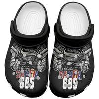 Super Samoa-Six Eight Five to The World Clogs Shoes Traditional Samoan Tattoo Black Color LT03 Black - Polynesian Pride