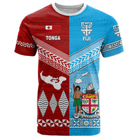 Tonga Ngatu and Fiji Tapa T Shirt Together LT8