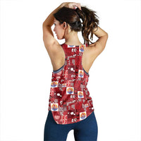 Tahiti Oaoa I Teie Noera Women Racerback Tank Pacific Patchwork Xmas Vibes - Polynesian Pride