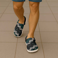 Taniko Aotearoa Mix Paua Shell Clogs Shoes Niho Taniwha Turquoise Glitter - Polynesian Pride