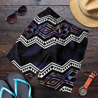 Taniko Aotearoa Mix Paua Shell Shorts for Men Niho Taniwha Lilac Glitter - Polynesian Pride