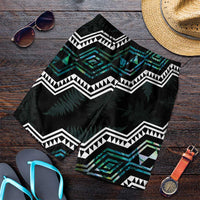 Taniko Aotearoa Mix Paua Shell Shorts for Men Niho Taniwha Turquoise Glitter - Polynesian Pride